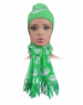 Acrylic Kids Cap with muffler set green